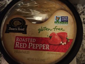 Hummus med grillet rød peberfrugt